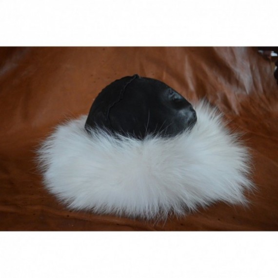 Birka-styled viking hat - white fur edges